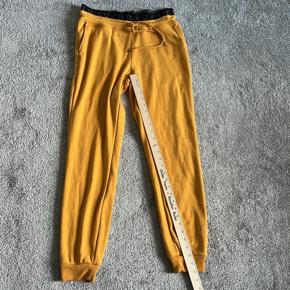 Guess Yellow Fleece Jogger Sweatpants – Size S, Elastic Waistband - Picture 2 of 9